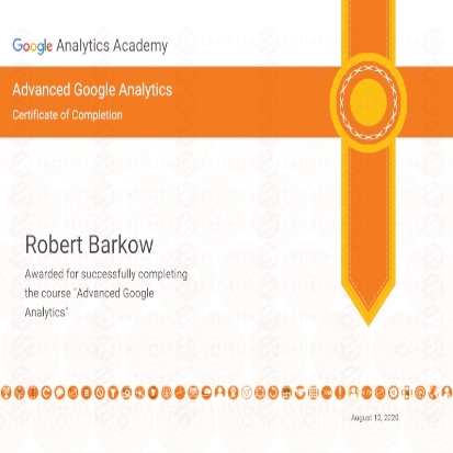 Entirtek Advanced Google Analytics certification picture