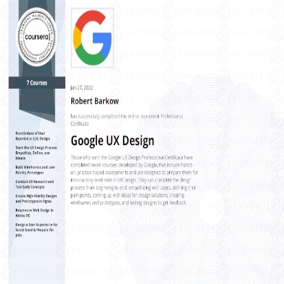 Entirtek Google UX Design certification picture