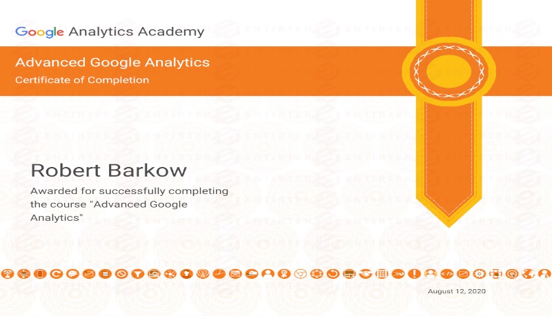 Entirtek Google Advanced Analytics certification picture