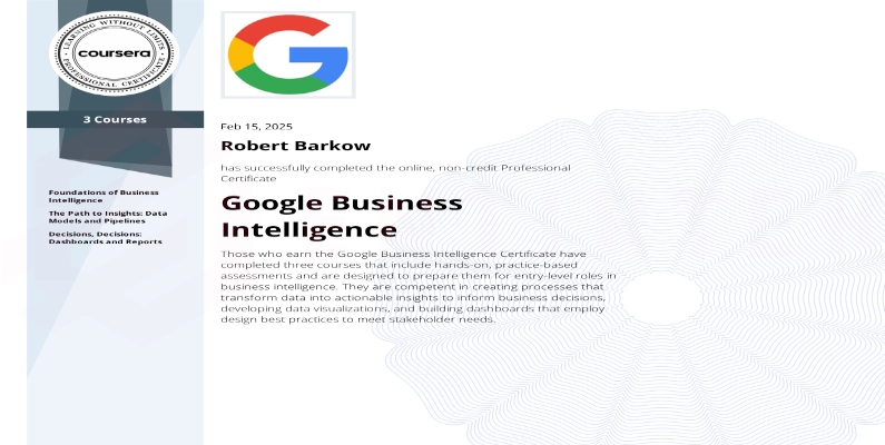 Entirtek Google Business Intelligence certification